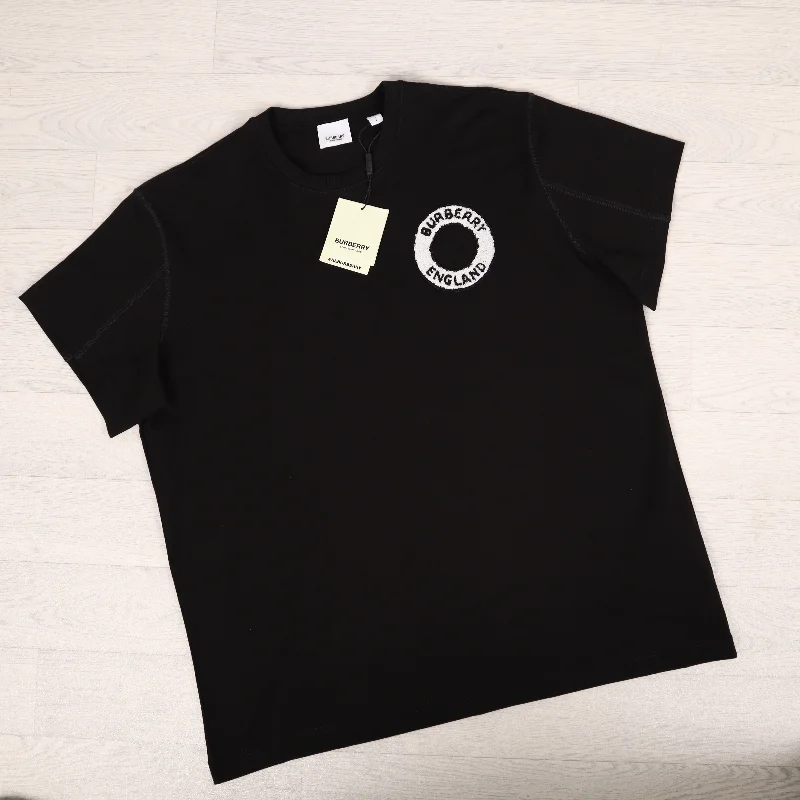 Black Flocked Logo T-Shirt.