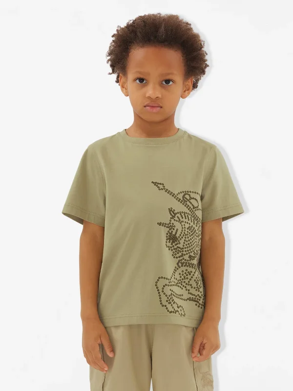 Burberry Boys Cedar EKD T-Shirt in Green