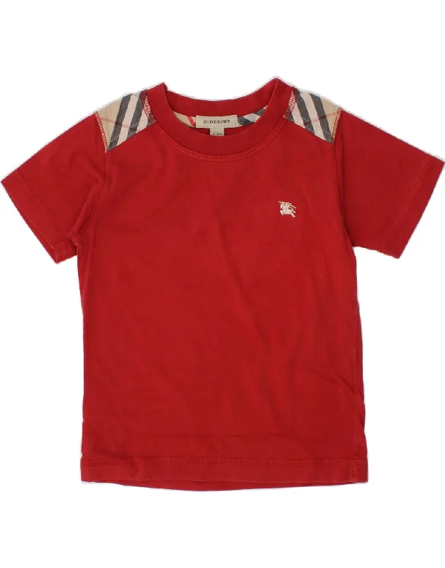 BURBERRY Boys T-Shirt Top 2-3 Years Red