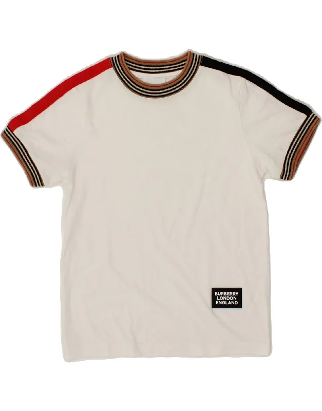 BURBERRY Boys T-Shirt Top 7-8 Years White