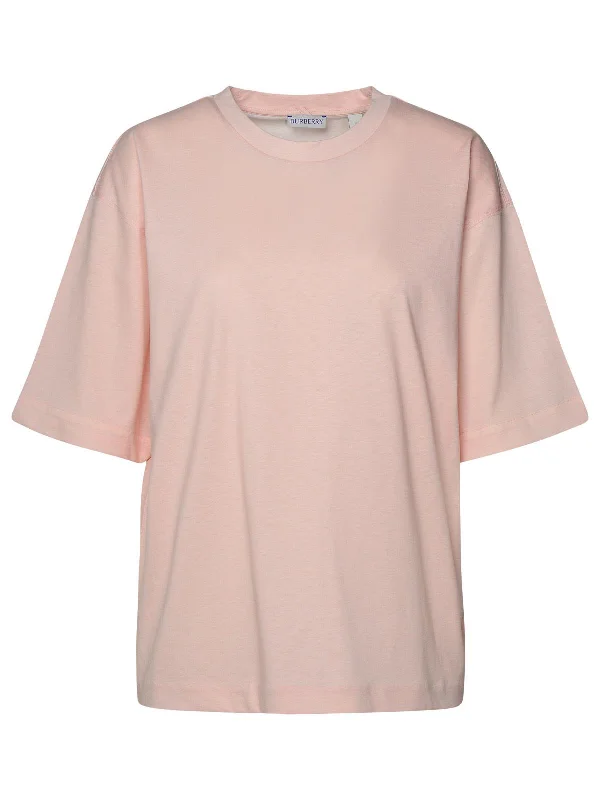 Burberry Pink Cotton T-Shirt Woman